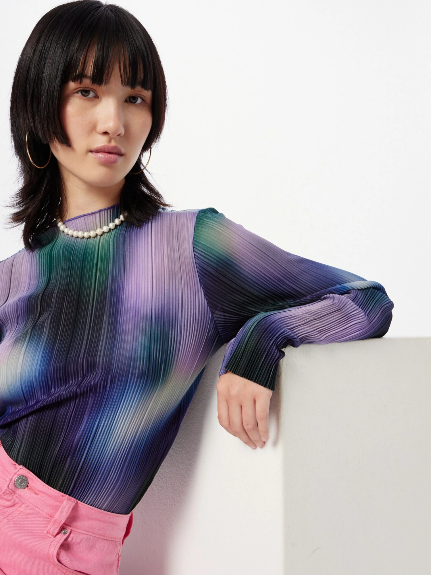 Monki T-shirts à Manches Longues T-shirt Femme Lilas / Violet Foncé 4 Monki T-shirts à Manches Longues T-shirt Femme Lilas / Violet Foncé – Image 2