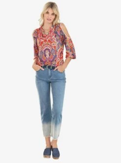 Heine T-shirts à Manches 3/4 T-shirt LINEA TESINI Femme Mélange De Couleurs -Pas Cher Univers T-shirt Magasin 0277626b258cd812d8c9a35551a9b070