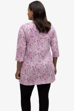 Ulla Popken T-shirts à Manches 3/4 T-shirt Femme Rose -Pas Cher Univers T-shirt Magasin 0828e348bc0e59c195e613922ca6c629