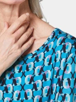 GOLDNER T-shirts à Manches 3/4 T-shirt Femme Bleu -Pas Cher Univers T-shirt Magasin 08c710c20550c3be48a1a39eff626045