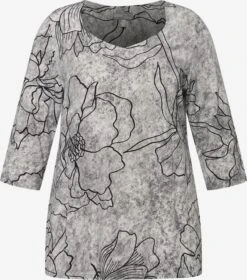 Ulla Popken T-shirts à Manches 3/4 T-shirt Femme Gris Clair