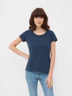 T-shirts T-shirt Ocean Femme Bleu Foncé -Pas Cher Univers T-shirt Magasin 11d9825e36d10128fc05a972b4a88300