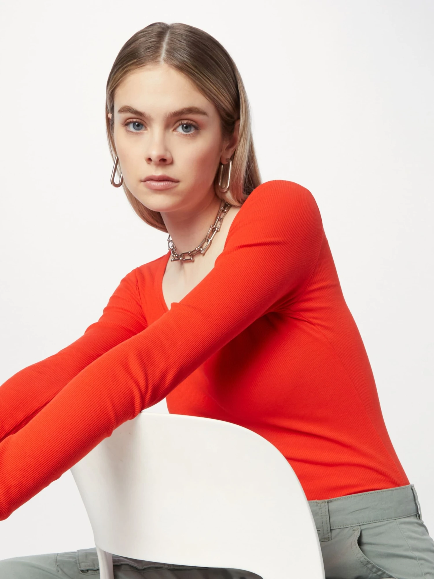 Monki T-shirts à Manches Longues T-shirt Femme Rouge 4 Monki T-shirts à Manches Longues T-shirt Femme Rouge – Image 2