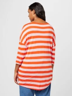 ONLY CARMAKOMA T-shirts à Manches 3/4 T-shirt Femme Rouge Orangé -Pas Cher Univers T-shirt Magasin 16c34b25c765aa3f4658f3dc93f44381