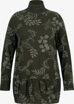 Ulla Popken T-shirts à Manches Longues T-shirt Femme Olive / Vert Foncé