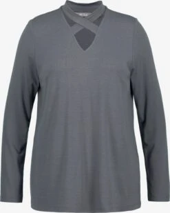 Ulla Popken T-shirts à Manches Longues T-shirt Femme Graphite