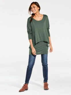 Heine T-shirts à Manches Longues T-shirt Femme Kaki -Pas Cher Univers T-shirt Magasin 1e6379822023b0605c1ebe1c5b0646c5