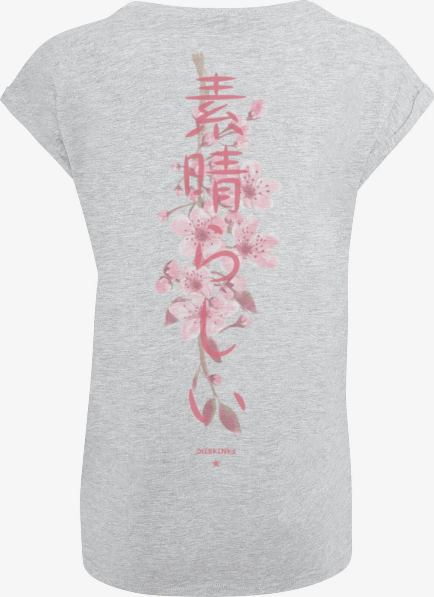 F4NT4STIC T-shirts T-shirt Kirschblüten Femme Gris 4 F4NT4STIC T-shirts T-shirt Kirschblüten Femme Gris – Image 2