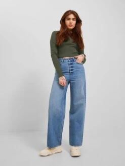 JJXX T-shirts à Manches Longues T-shirt Feline Femme Kaki -Pas Cher Univers T-shirt Magasin 24806c150970059720a2a644694a9b32