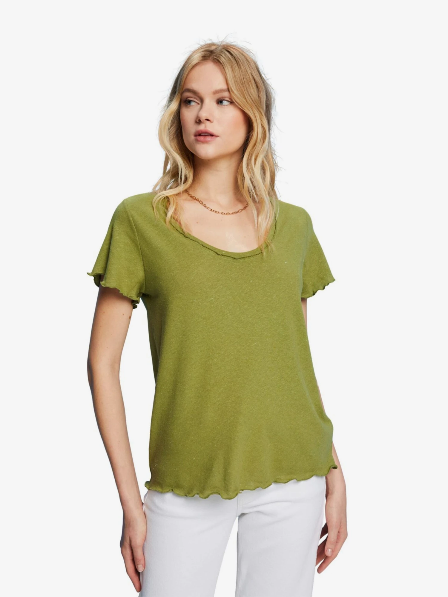 ESPRIT T-shirts T-shirt Femme Vert 4 ESPRIT T-shirts T-shirt Femme Vert – Image 2