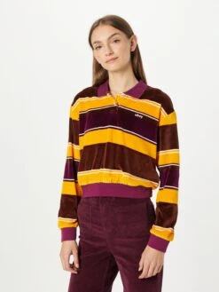 OBEY Polos T-shirt Georgia Femme Jaune / Bordeaux -Pas Cher Univers T-shirt Magasin 26140f5b27b7c0c643749c998faceb05