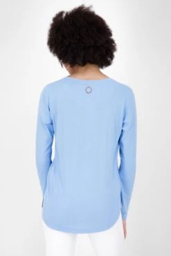 T-shirts à Manches Longues T-shirt LeaAK Femme Bleu Clair -Pas Cher Univers T-shirt Magasin 305bca835aad6e984922032c65a4e4f1