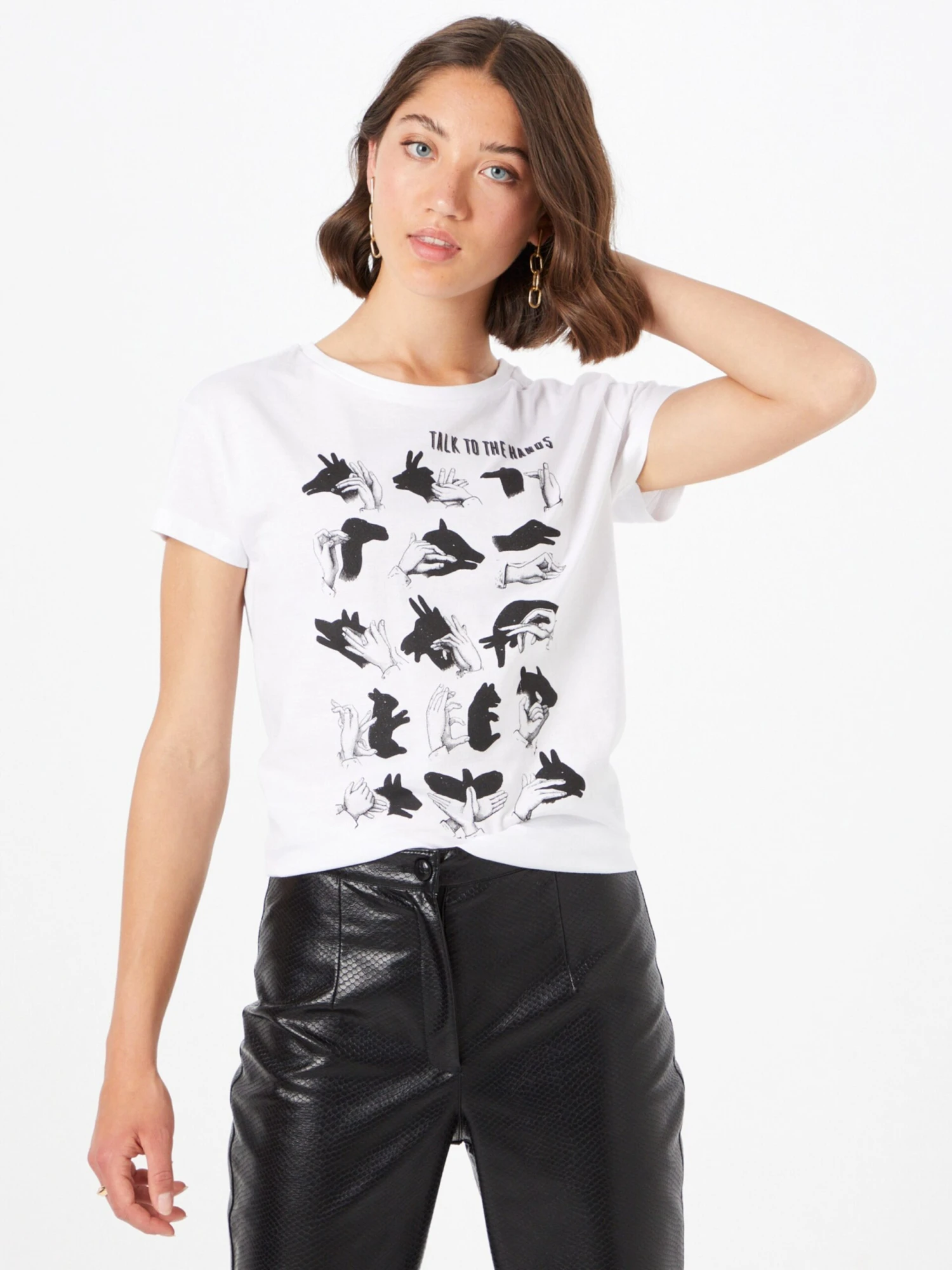 T-shirts T-shirt Talk To The Hand Femme Blanc 6 T-shirts T-shirt Talk To The Hand Femme Blanc – Image 4