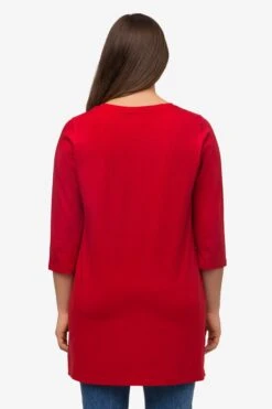 Ulla Popken T-shirts à Manches 3/4 T-shirt Femme Rouge -Pas Cher Univers T-shirt Magasin 341513c422ead8e07eb85997fa97f2f3