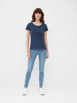 T-shirts T-shirt Ocean Femme Bleu Foncé -Pas Cher Univers T-shirt Magasin 38ef2d0f6b99713d33c398204dcd436f