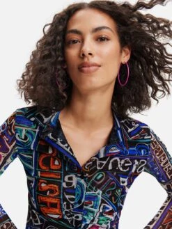 Desigual T-shirts à Manches Longues T-shirt LETTERING Femme Mélange De Couleurs -Pas Cher Univers T-shirt Magasin 3938983b9dcd44755353c0ac87557bba