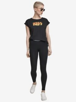 T-shirts T-shirt Kiss Femme Noir -Pas Cher Univers T-shirt Magasin 43cc3191673bfd755a109504b6a86679