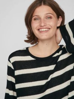 Vila T-shirts à Manches Longues T-shirt Femme Beige / Noir -Pas Cher Univers T-shirt Magasin 461ac26ec71ec82898c19705d01682b7