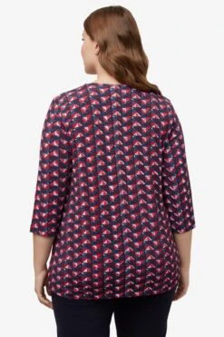 Ulla Popken T-shirts à Manches 3/4 T-shirt Femme Marine / Rouge -Pas Cher Univers T-shirt Magasin 4ef4bea927e864fb53ad88e63956dcff