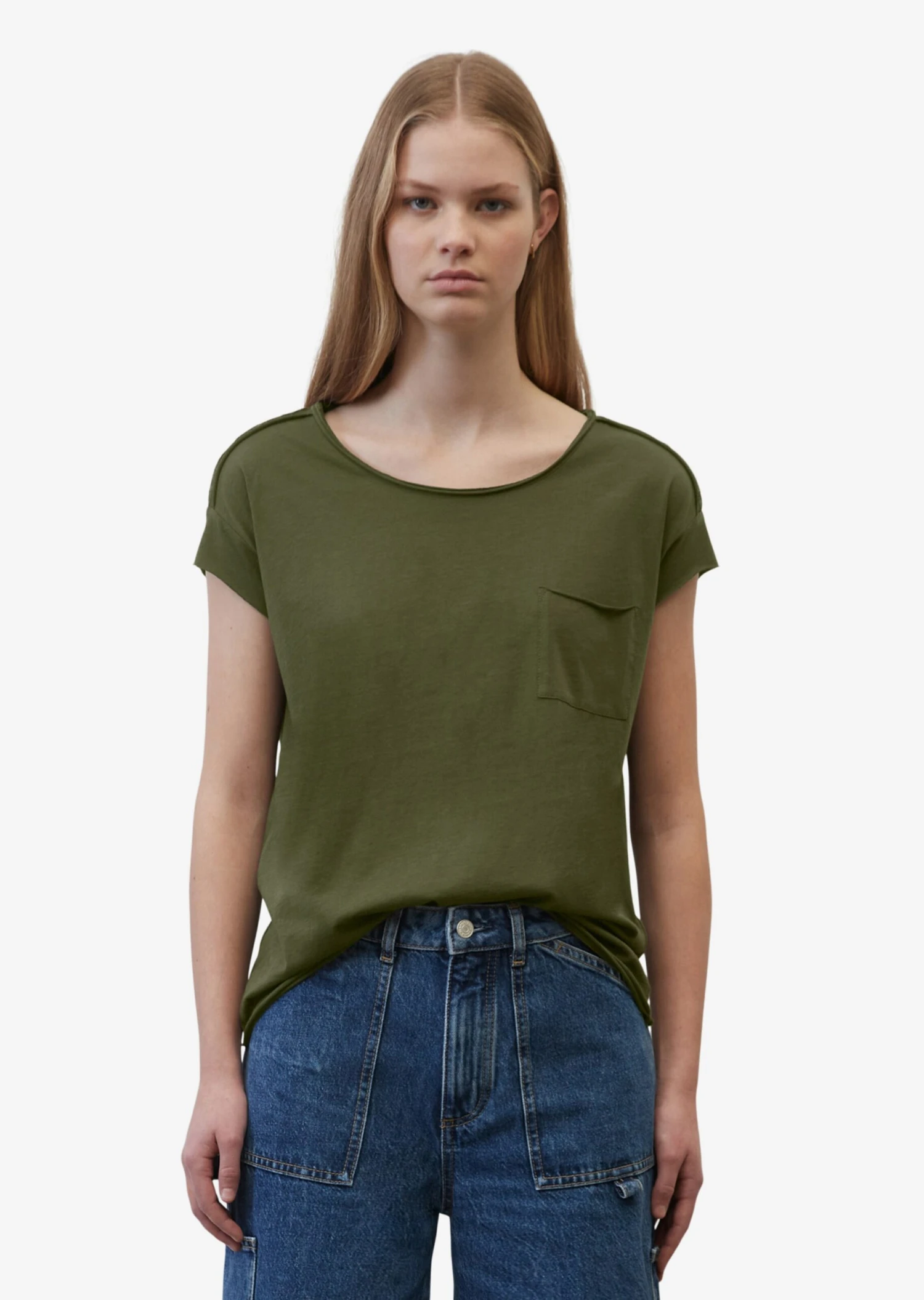 Marc O'Polo DENIM T-shirts T-shirt Femme Olive 4 Marc O'Polo DENIM T-shirts T-shirt Femme Olive – Image 2