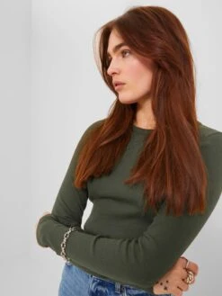 JJXX T-shirts à Manches Longues T-shirt Feline Femme Kaki -Pas Cher Univers T-shirt Magasin 52ca64c09f1c6843d070e0626e6f55a3