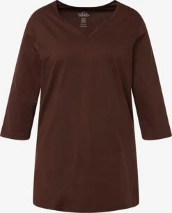 Ulla Popken T-shirts à Manches 3/4 T-shirt Femme Marron