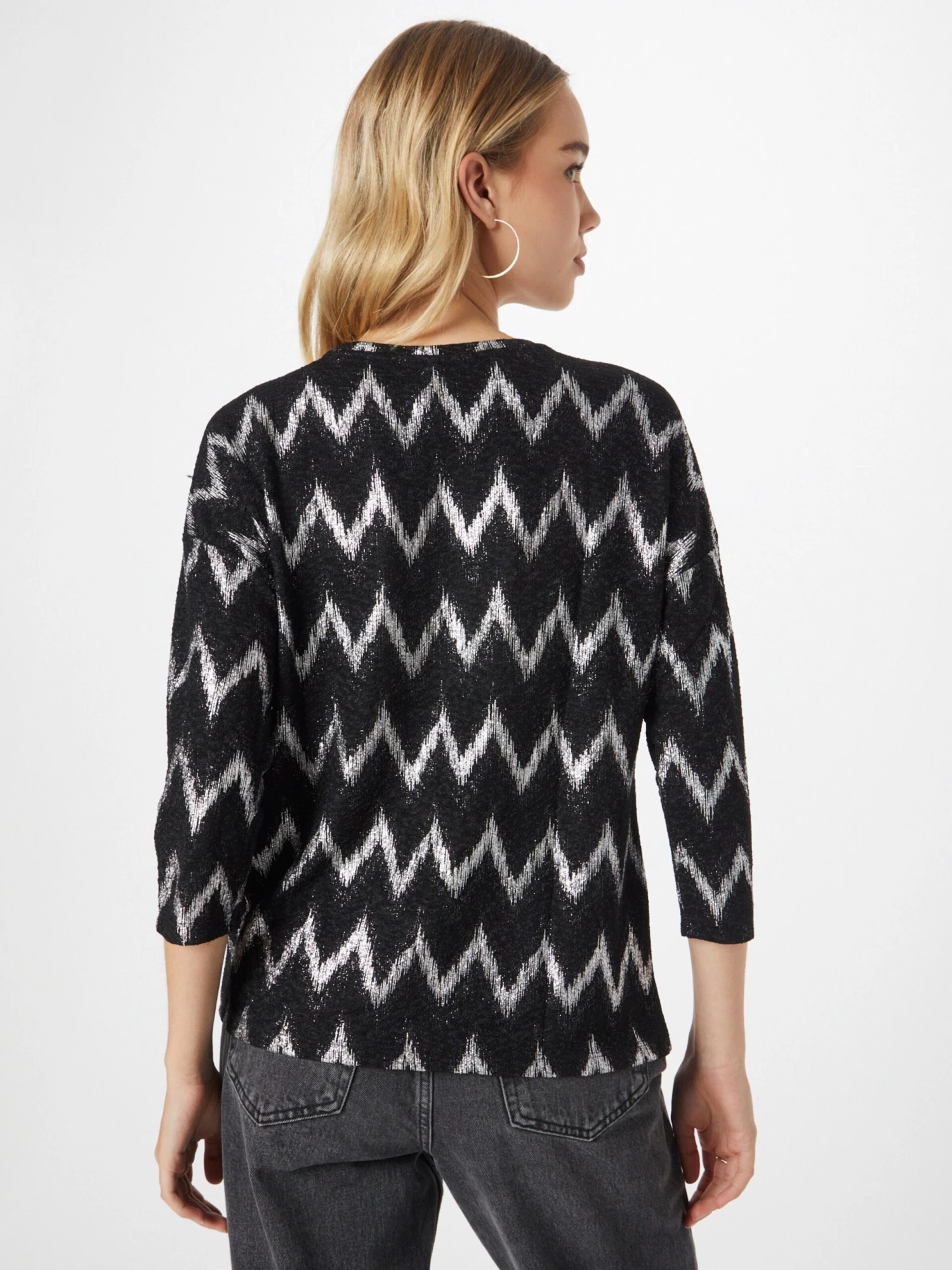 ONLY T-shirts à Manches 3/4 T-shirt NEW QUEEN Femme Noir Chiné 6 ONLY T-shirts à Manches 3/4 T-shirt NEW QUEEN Femme Noir Chiné – Image 4