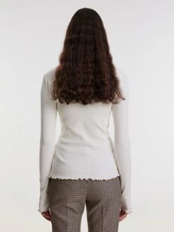 EDITED T-shirts à Manches Longues T-shirt Alisa Femme Marron / Blanc -Pas Cher Univers T-shirt Magasin 6deafc1258dacbe81223590aa0447583