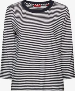 ESPRIT T-shirts à Manches 3/4 T-shirt Femme Bleu Marine / Blanc