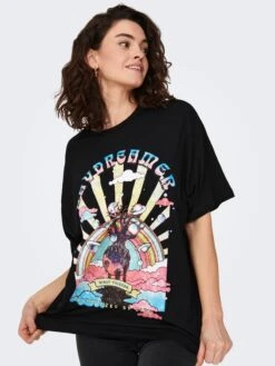 ONLY T-shirts T-shirt LIV Femme Noir -Pas Cher Univers T-shirt Magasin 7428eda2f03c83e230c221817d8bb835