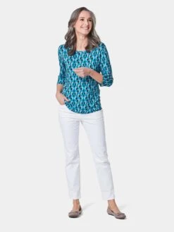 GOLDNER T-shirts à Manches 3/4 T-shirt Femme Bleu -Pas Cher Univers T-shirt Magasin 80f9bc37df1a2f51ee4113b0a6a24f20