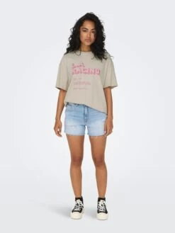 ONLY T-shirts Oversize T-shirt Oversize LINA Femme Pierre -Pas Cher Univers T-shirt Magasin 825731eb7f05f0db495804367b01a0a7