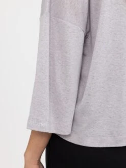 Esmé Studios T-shirts à Manches Longues T-shirt ESMila Loose Femme Gris -Pas Cher Univers T-shirt Magasin 83379e13bdb4729585f23e982e732d46