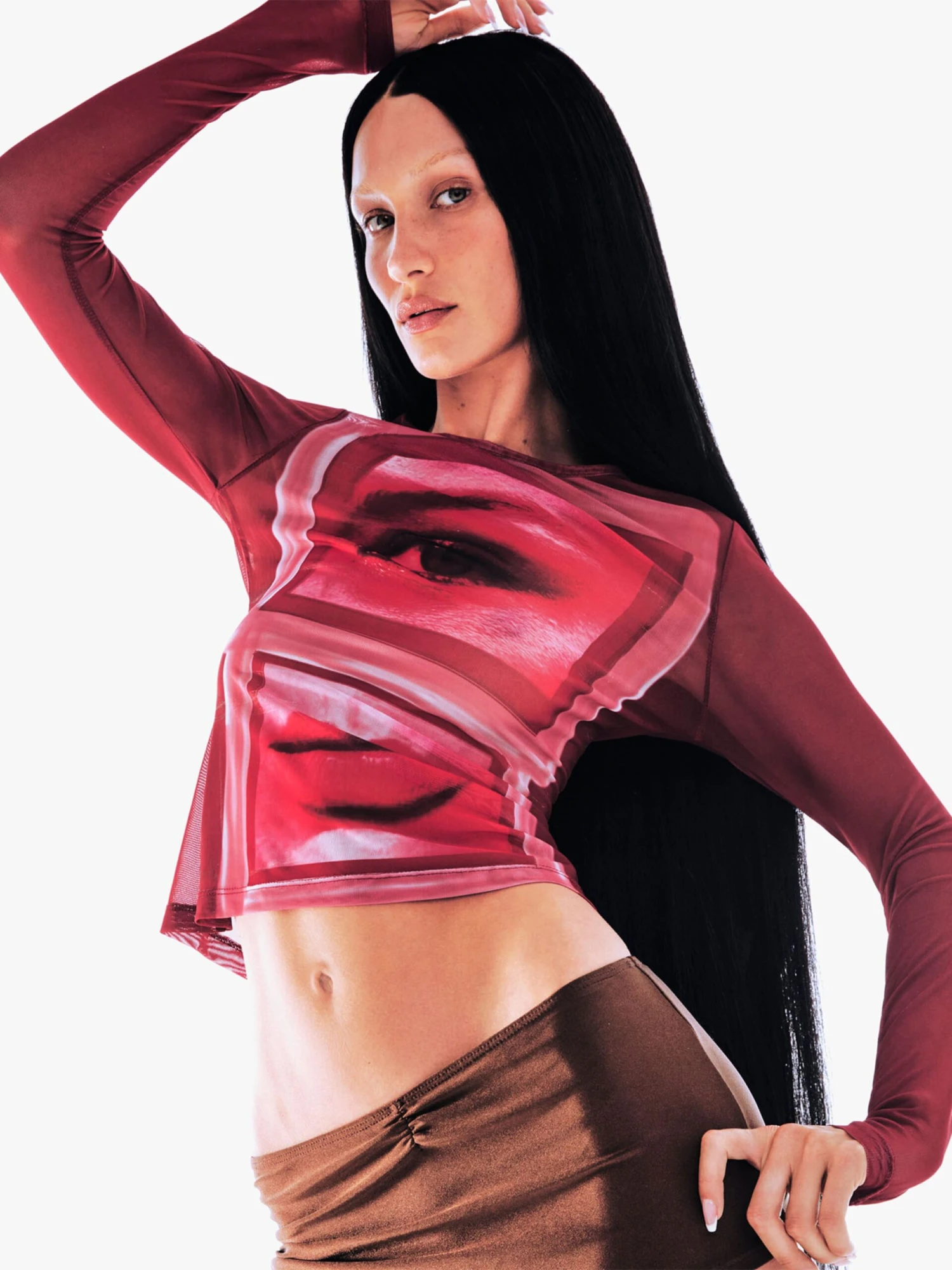 T-shirts à Manches Longues T-shirt Femme Lie De Vin 5 T-shirts à Manches Longues T-shirt Femme Lie De Vin – Image 3