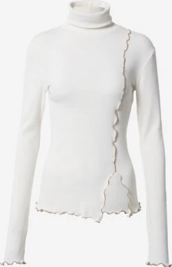 EDITED T-shirts à Manches Longues T-shirt Alisa Femme Marron / Blanc