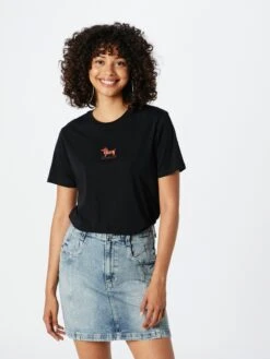 Iriedaily T-shirts T-shirt Dacksi Femme Noir -Pas Cher Univers T-shirt Magasin 84bb357fd919088480d9794b3b86e9bc