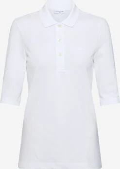 Lacoste Polos T-shirt CHEMISE COL BORD-COTES MA Femme Blanc