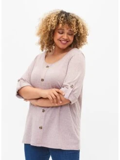 Zizzi T-shirts à Manches 3/4 T-shirt Vlucca Femme Beige Chiné -Pas Cher Univers T-shirt Magasin 9059633108ba2529578a9796a16564b3