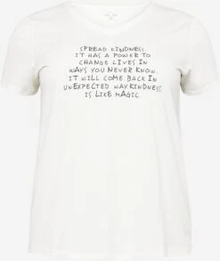 ONLY CARMAKOMA T-shirts T-shirt QUOTE Femme Blanc