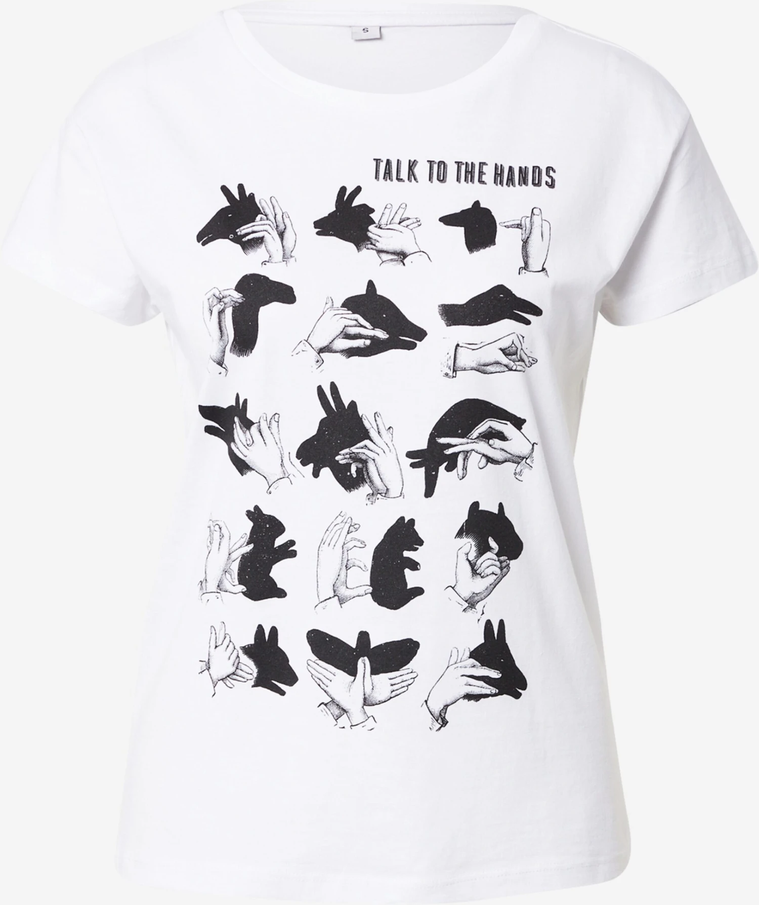 T-shirts T-shirt Talk To The Hand Femme Blanc 3 T-shirts T-shirt Talk To The Hand Femme Blanc