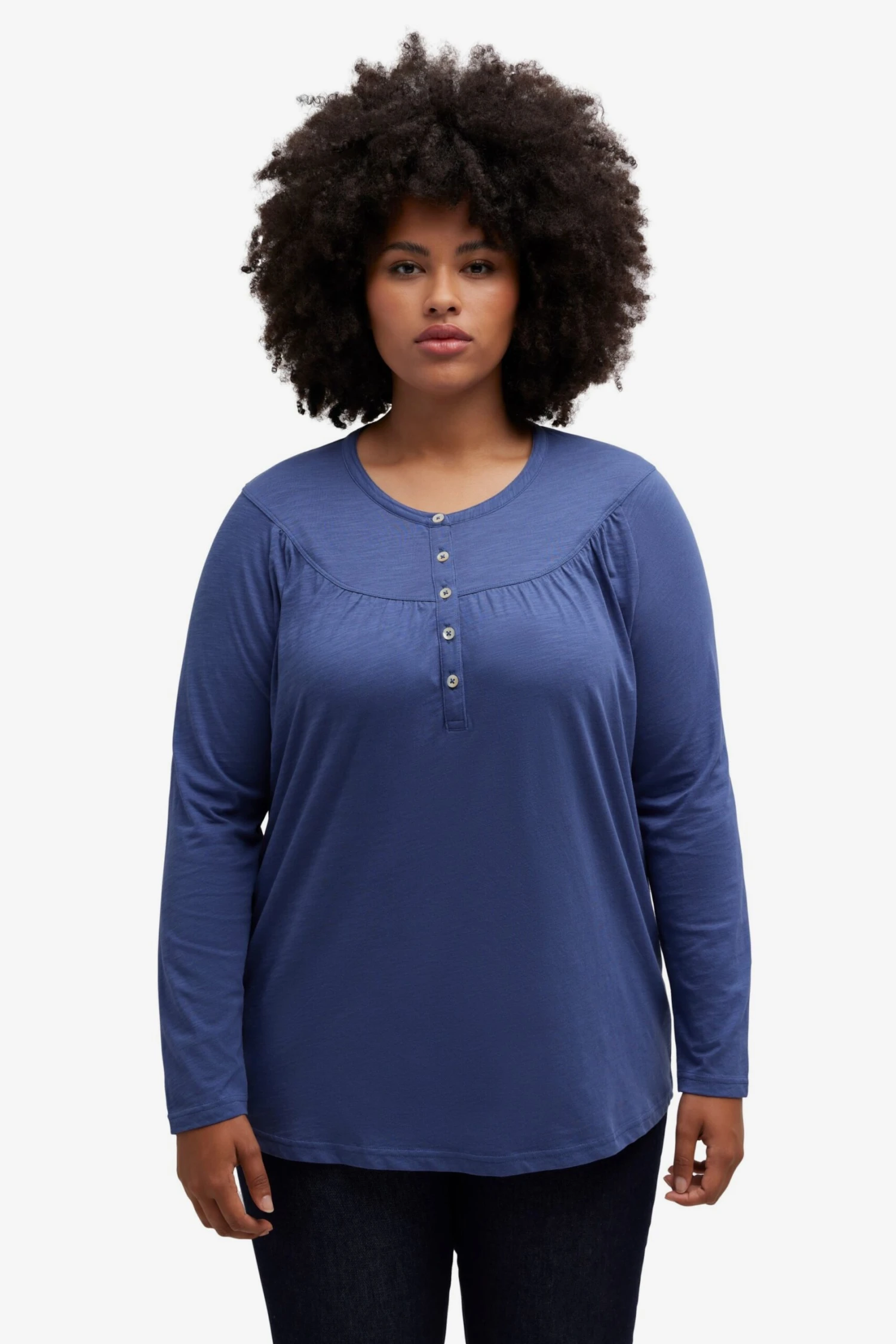 Ulla Popken T-shirts à Manches Longues T-shirt Femme Bleu Cobalt 4 Ulla Popken T-shirts à Manches Longues T-shirt Femme Bleu Cobalt – Image 2