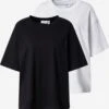 WEEKDAY T-shirts Oversize T-shirt Oversize Femme Noir / Blanc -Pas Cher Univers T-shirt Magasin a5ae41949f4f81f6bbe0a4b44413d1cb