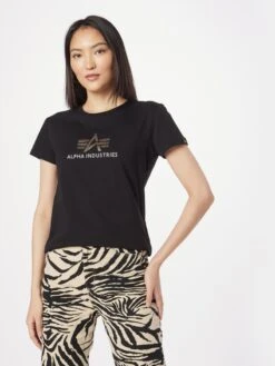 Alpha Industries T-shirts T-shirt Crystal Femme Noir -Pas Cher Univers T-shirt Magasin a6c09eef1198db7738843c349a624325