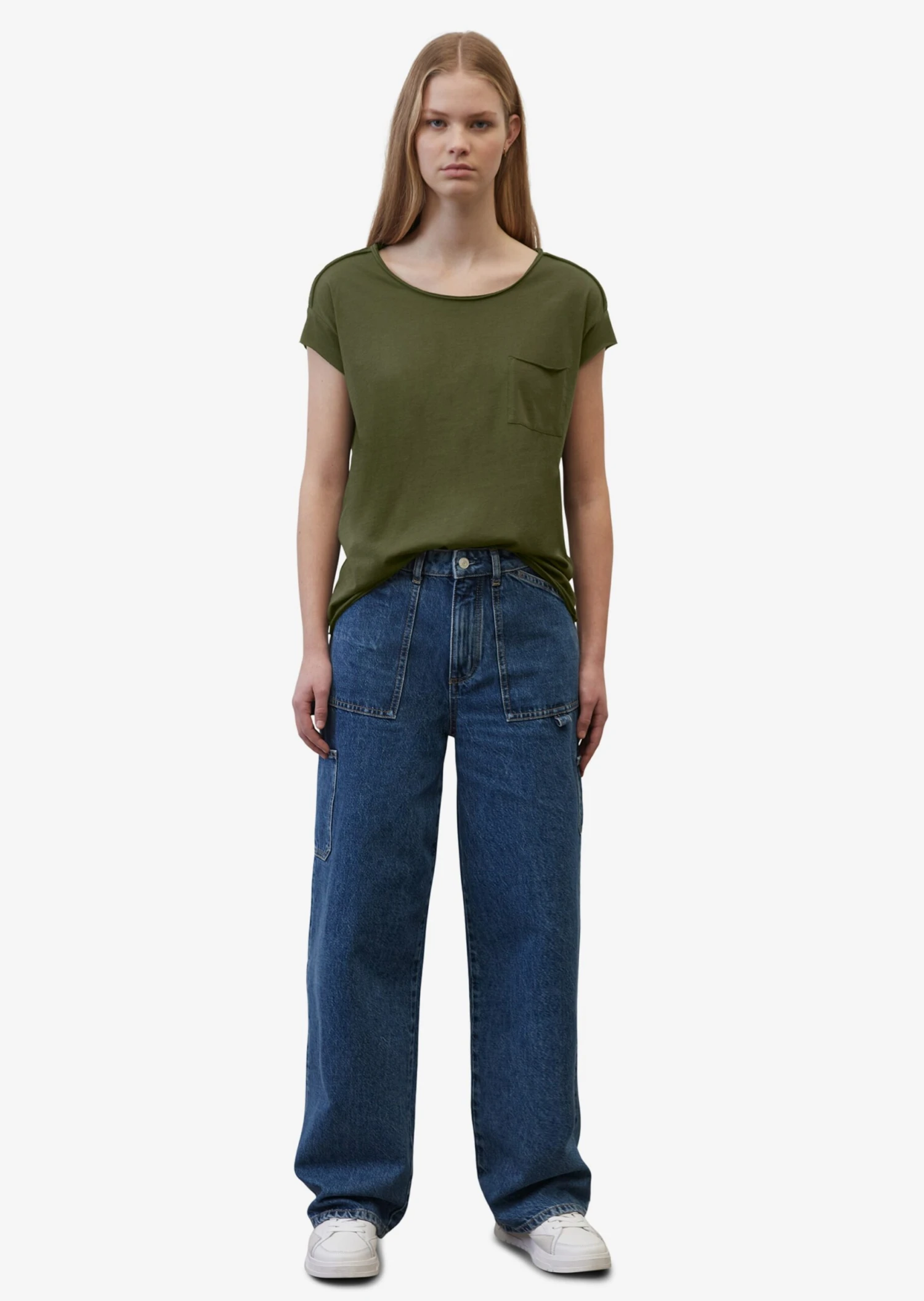Marc O'Polo DENIM T-shirts T-shirt Femme Olive 5 Marc O'Polo DENIM T-shirts T-shirt Femme Olive – Image 3