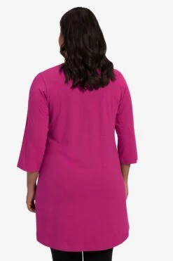 Ulla Popken T-shirts à Manches 3/4 T-shirt Femme Magenta -Pas Cher Univers T-shirt Magasin b58fb29f503fd34be35f99a194a9f167