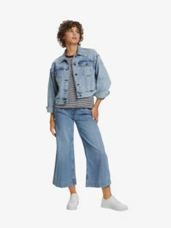 ESPRIT T-shirts à Manches 3/4 T-shirt Femme Bleu Marine / Blanc -Pas Cher Univers T-shirt Magasin bae736c1b7ac900df783404fb7ce3a74