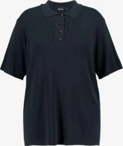 Ulla Popken Polos T-shirt Femme Bleu Nuit