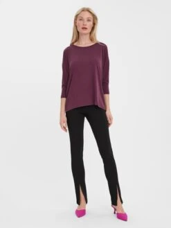 Vero Moda T-shirts à Manches 3/4 T-shirt Filli Femme Bordeaux -Pas Cher Univers T-shirt Magasin c7fe33ed2d30710ff94c36ba6a3f382b