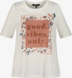 Ulla Popken T-shirts à Manches 3/4 T-shirt Femme Noisette / Blanc Cassé