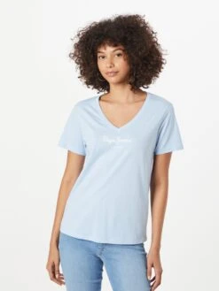Pepe Jeans T-shirts T-shirt WENDY Femme Bleu Clair -Pas Cher Univers T-shirt Magasin da3c7785f76c941e35652cabcb5abc30